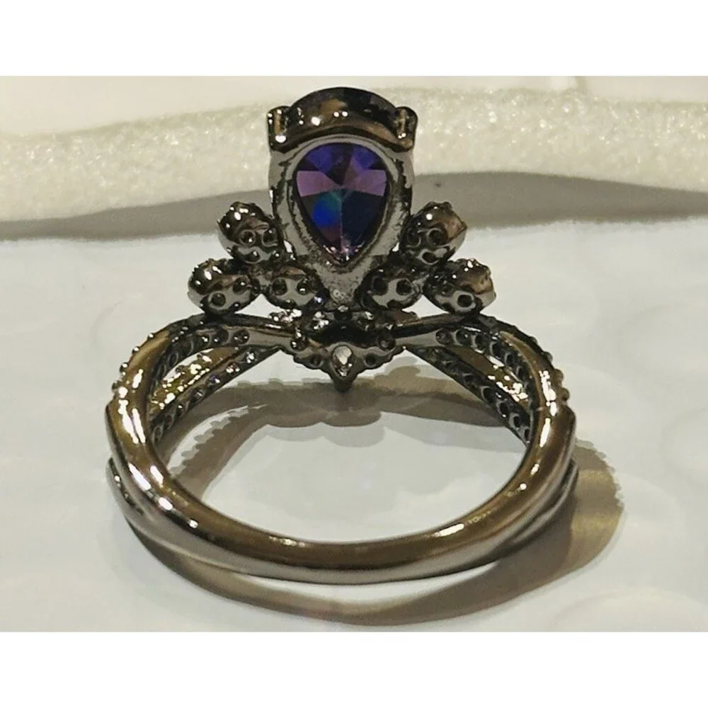 Bomb Party REIGN Madness & Mischief Ring Size 8 Dark Violet CZ RBP7632 NIB
